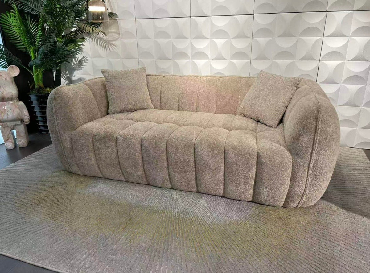 SV Cloud Rib Sofa S05 in beige/taupe met brede afgeronde ribstructuur
