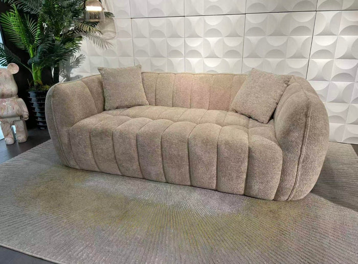 SV Cloud Rib Sofa S05 in beige/taupe met brede afgeronde ribstructuur